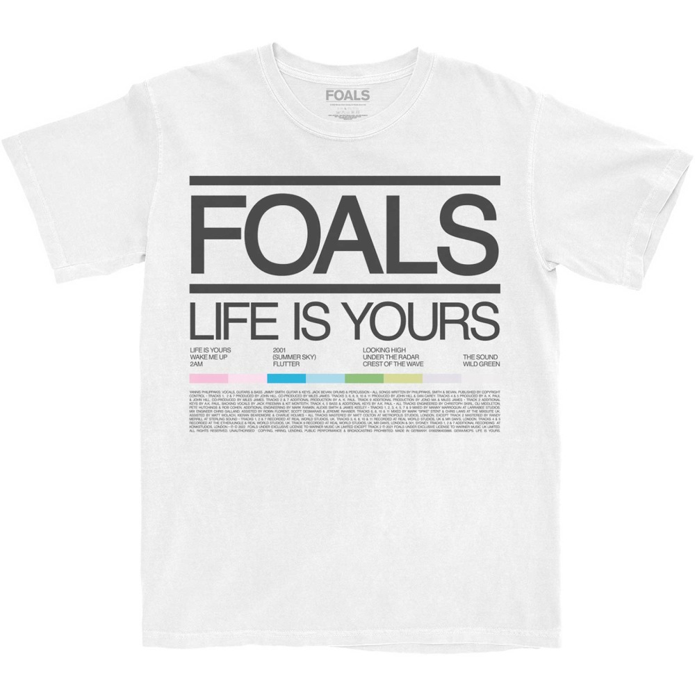 Foals - Life Is Yours Song List Tshirt Homme - Blanc